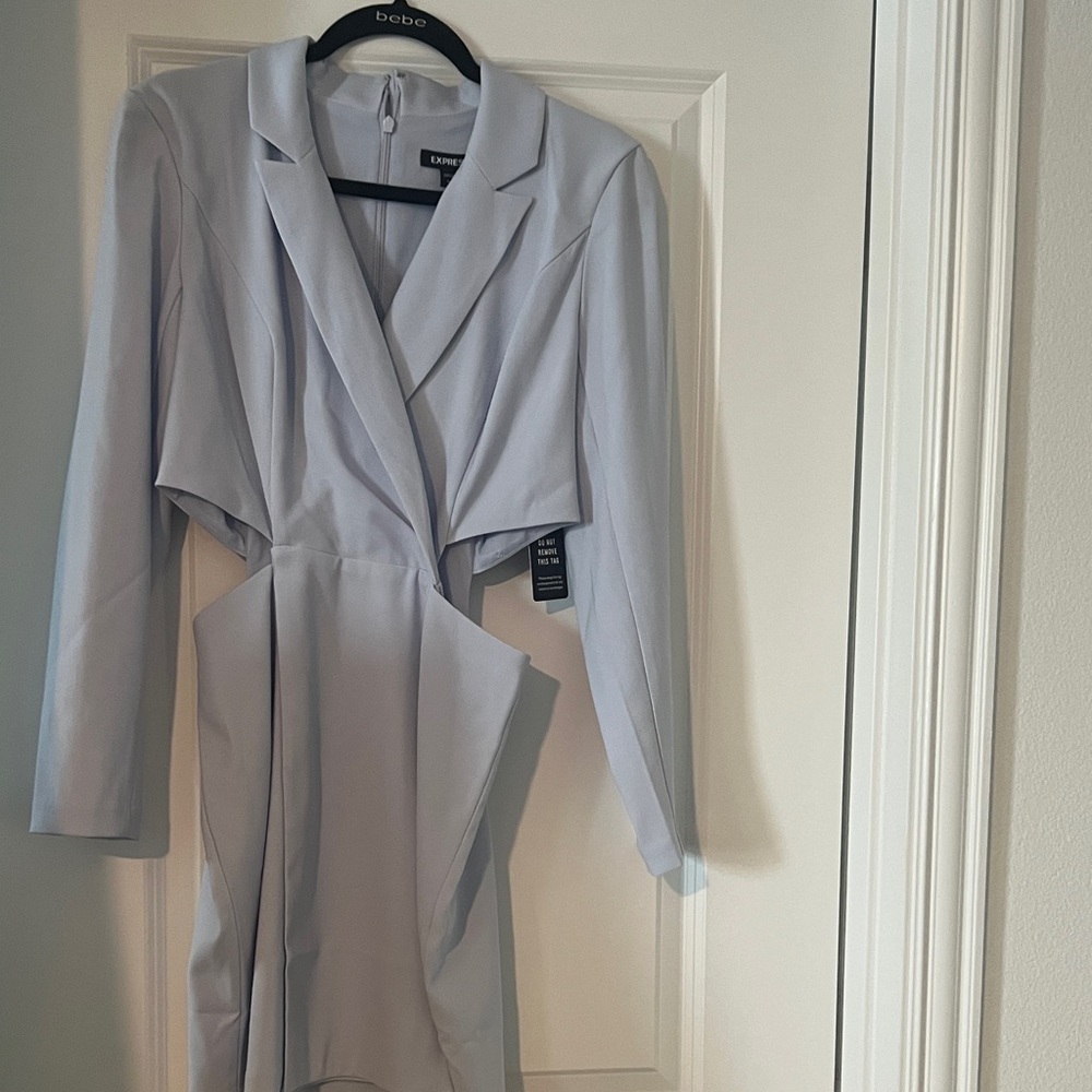 Express Soft Gray Tailored Dress